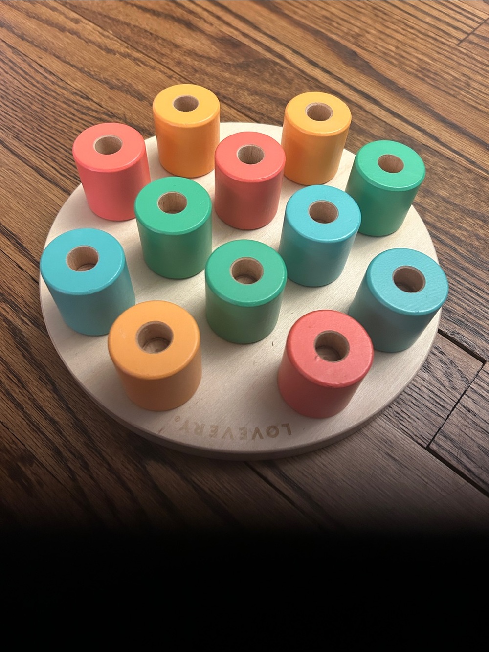 Lovevery Wooden Peg Color Matching Stack Toy